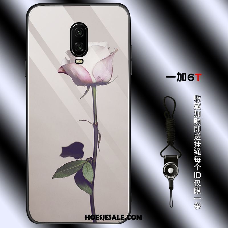 Oneplus 6t Hoesje Bloemen Eenvoudige Zacht Vintage Roze Online