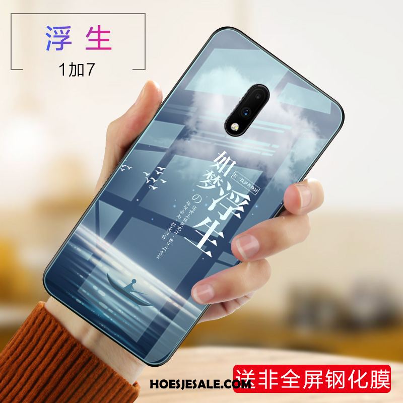 Oneplus 7 Hoesje Bescherming Siliconen Hoes Glas Purper Online