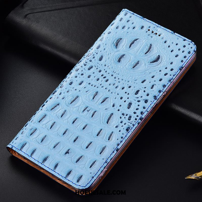 Oneplus 7 Hoesje Leren Etui Folio Zwart Krokodil Hoes Sale