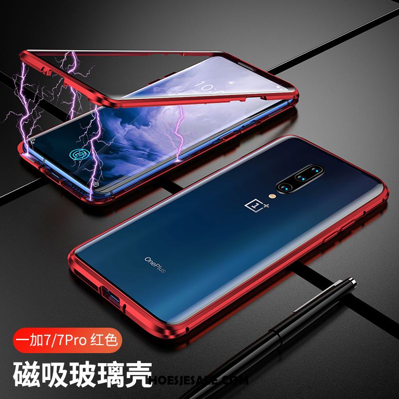 Oneplus 7 Pro Hoesje Magnetisch Omkeerbaar Net Red Blauw Bescherming Kopen