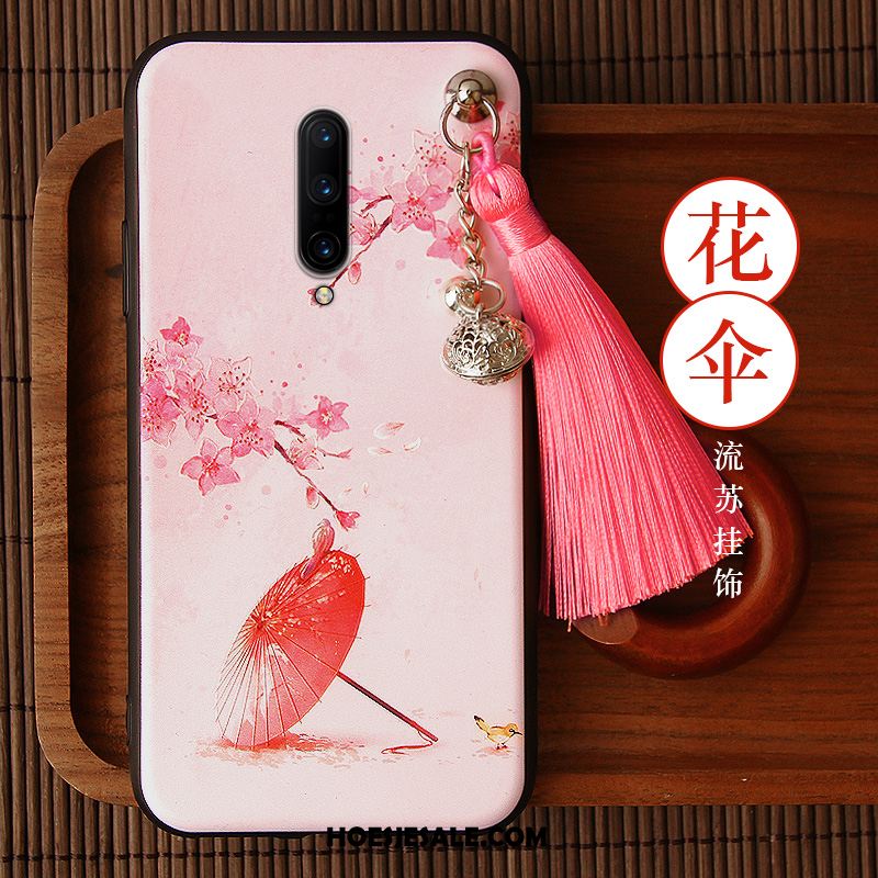 Oneplus 7 Pro Hoesje Rood Mobiele Telefoon Anti-fall Chinese Stijl Schrobben Kopen