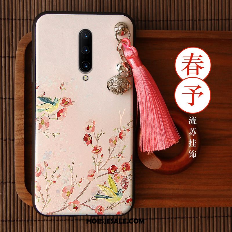 Oneplus 7 Pro Hoesje Rood Mobiele Telefoon Anti-fall Chinese Stijl Schrobben Kopen