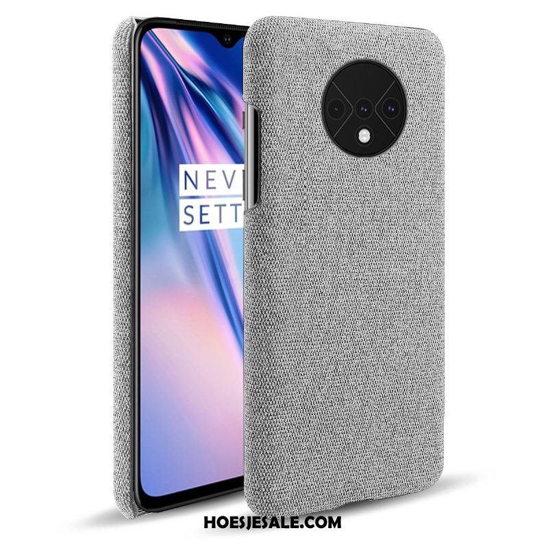 Oneplus 7t Hoesje Doek Grijs Hoes Zacht Patroon Sale