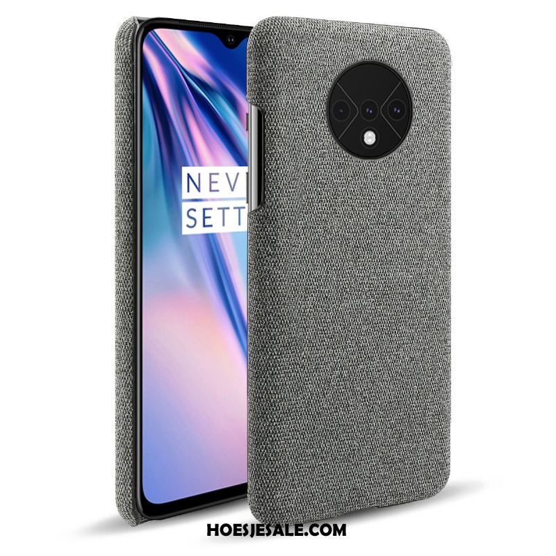 Oneplus 7t Hoesje Doek Grijs Hoes Zacht Patroon Sale