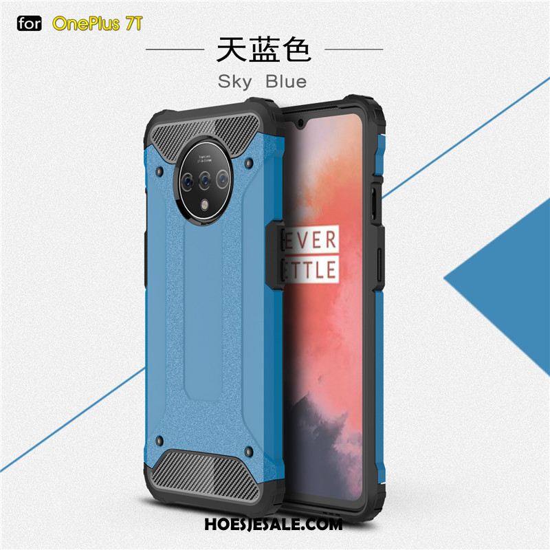 Oneplus 7t Hoesje Gasbag Pu Bedrijf Siliconen Bescherming Goedkoop