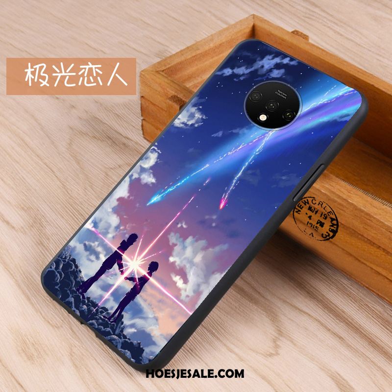 Oneplus 7t Hoesje Hoes Anti-fall Bescherming Donkerblauw Schrobben Sale