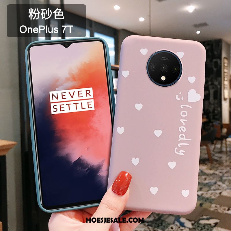 Oneplus 7t Hoesje Hout Lovers Roze Mobiele Telefoon Dun Kopen