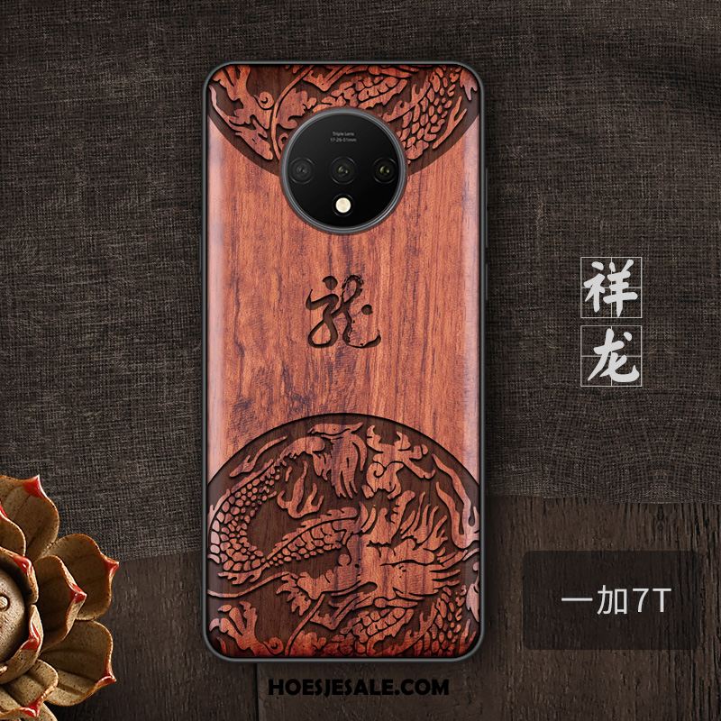 Oneplus 7t Hoesje Massief Hout Anti-fall Trend Hoes Mobiele Telefoon Goedkoop