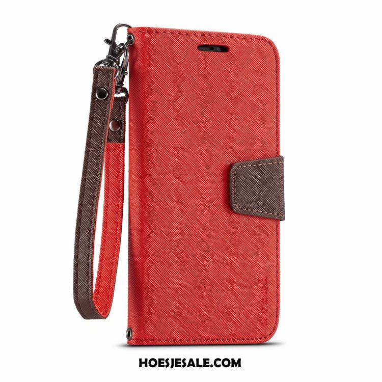 Oneplus 7t Pro Hoesje All Inclusive Rood Clamshell Leren Etui Mobiele Telefoon Winkel