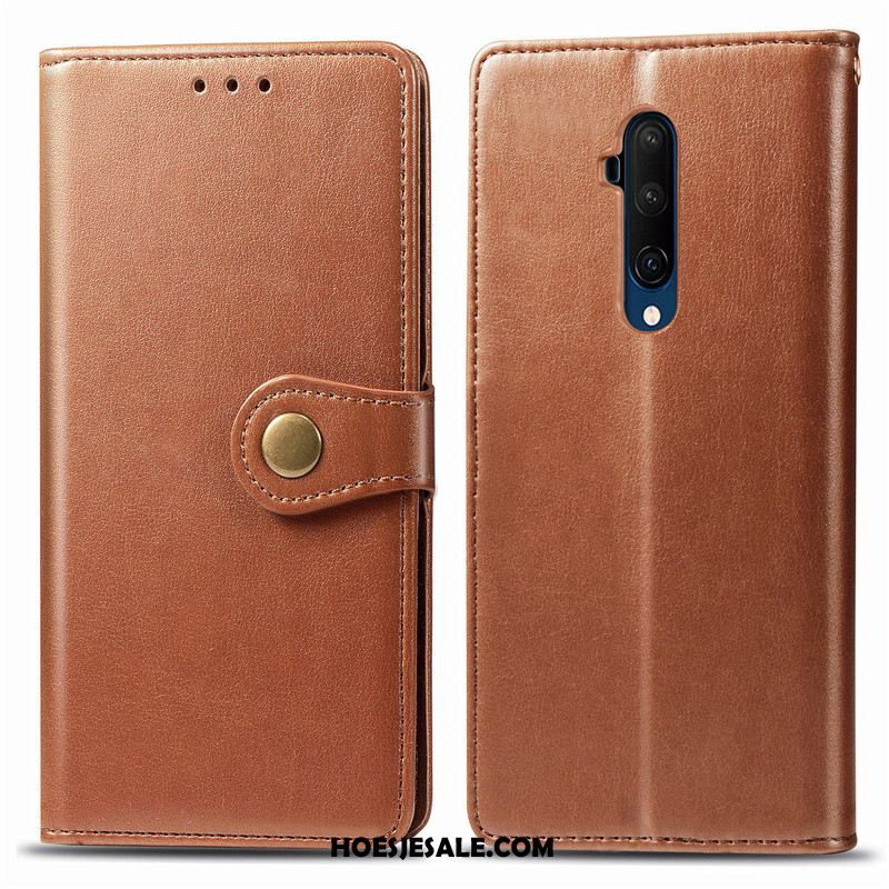 Oneplus 7t Pro Hoesje Kunstleer Bedrijf Folio Leren Etui Effen Kleur Sale
