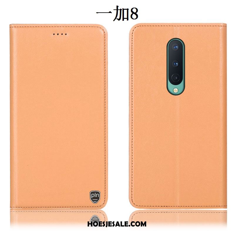 Oneplus 8 Hoesje Geel Folio Anti-fall Hoes Leren Etui Sale