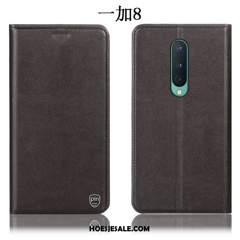 Oneplus 8 Hoesje Geel Folio Anti-fall Hoes Leren Etui Sale