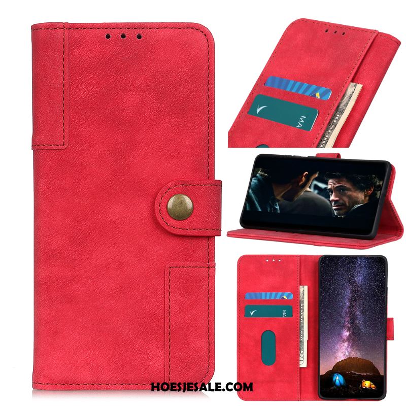 Oneplus 8 Hoesje Portemonnee Vintage Folio Nieuw Leren Etui Goedkoop