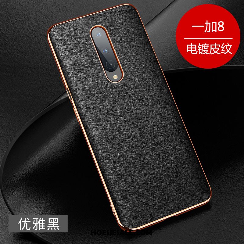 Oneplus 8 Hoesje Siliconen Anti-fall Bescherming Leren Etui Mode Winkel