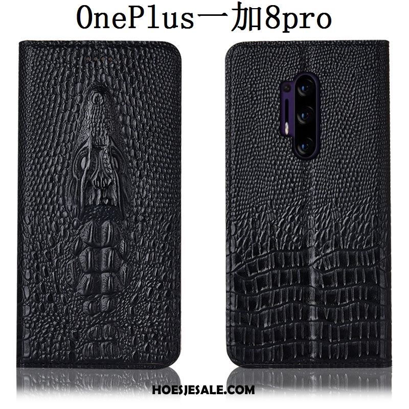 Oneplus 8 Pro Hoesje Mobiele Telefoon Krokodil Folio Leren Etui Hoes Korting