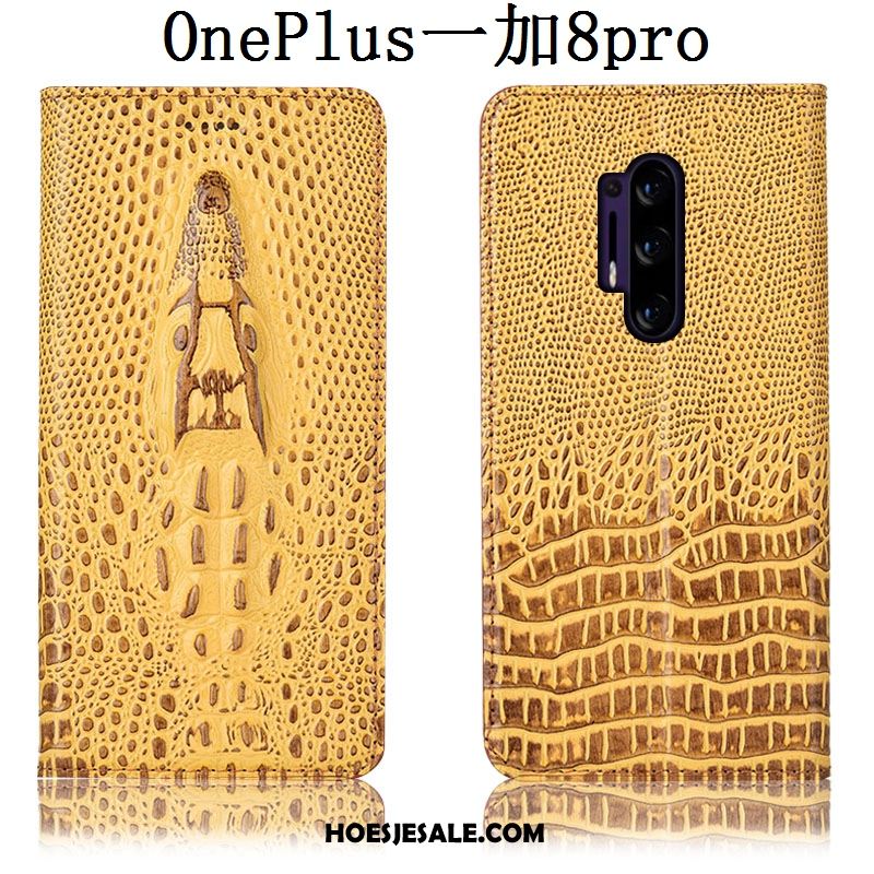 Oneplus 8 Pro Hoesje Mobiele Telefoon Krokodil Folio Leren Etui Hoes Korting