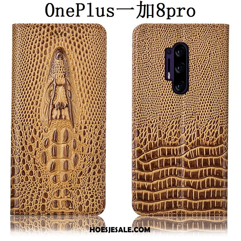 Oneplus 8 Pro Hoesje Mobiele Telefoon Krokodil Folio Leren Etui Hoes Korting