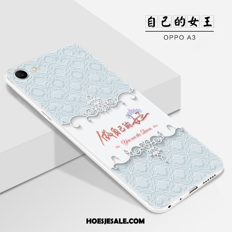 Oppo A3 Hoesje Blauw Persoonlijk Schrobben Nieuw Hanger Winkel