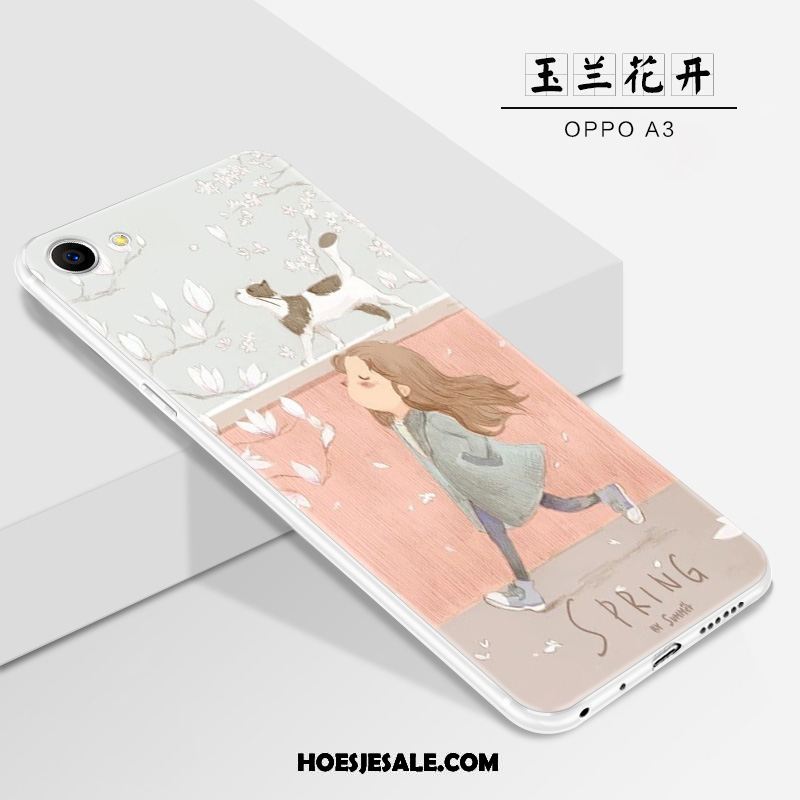 Oppo A3 Hoesje Blauw Persoonlijk Schrobben Nieuw Hanger Winkel