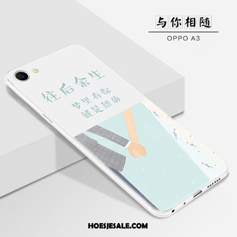 Oppo A3 Hoesje Blauw Persoonlijk Schrobben Nieuw Hanger Winkel