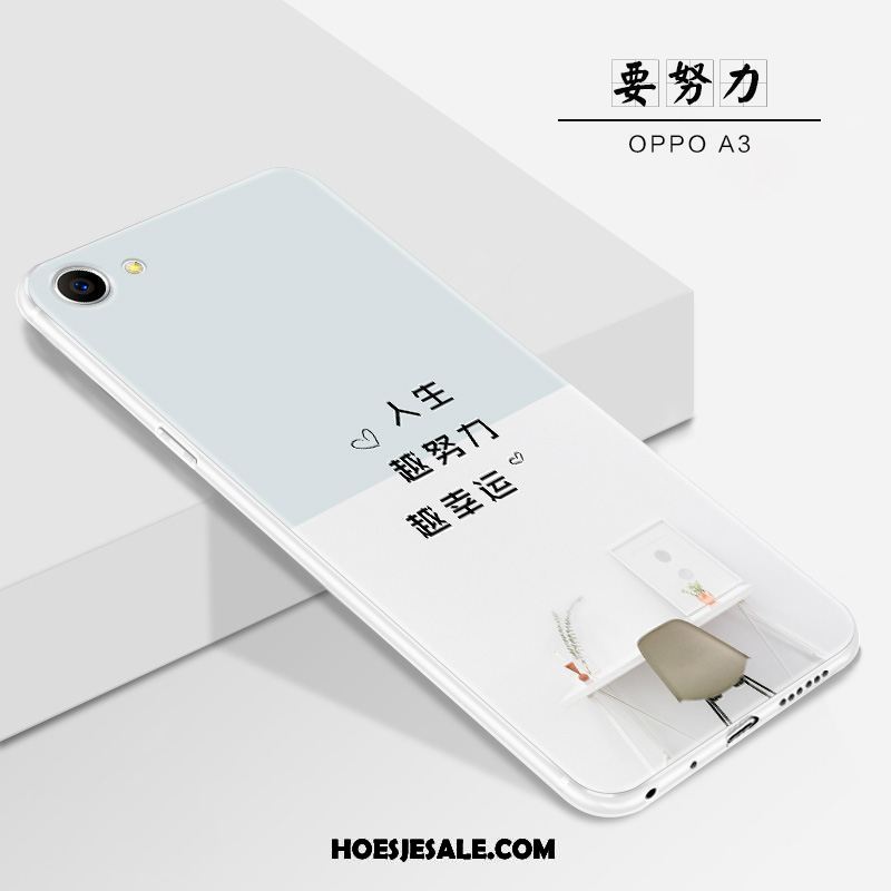 Oppo A3 Hoesje Blauw Persoonlijk Schrobben Nieuw Hanger Winkel