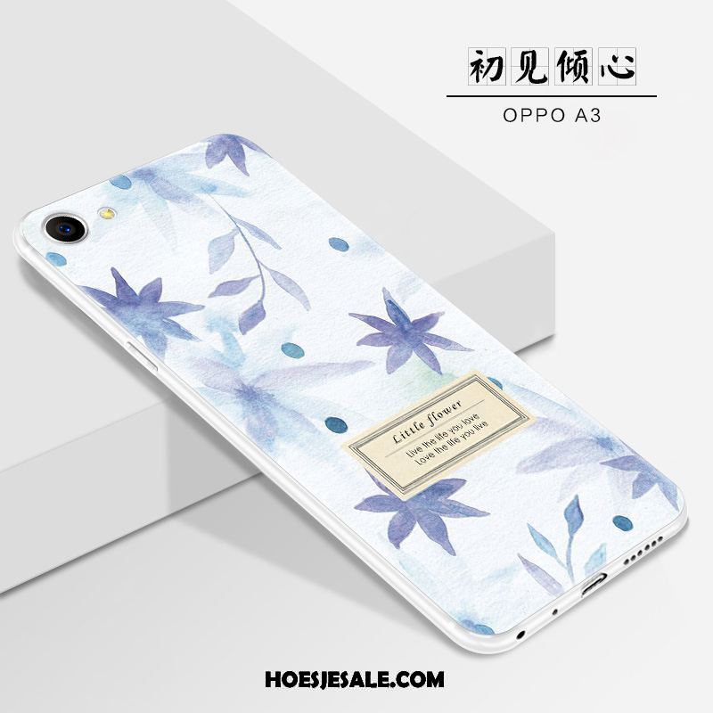 Oppo A3 Hoesje Blauw Persoonlijk Schrobben Nieuw Hanger Winkel