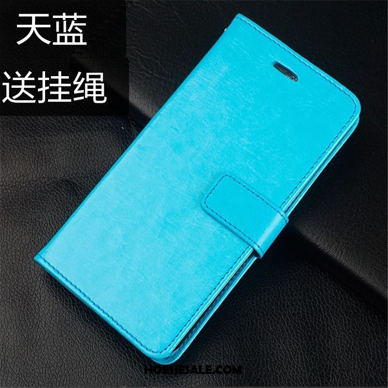 Oppo A3 Hoesje Hanger Blauw Leren Etui Siliconen Portemonnee Sale