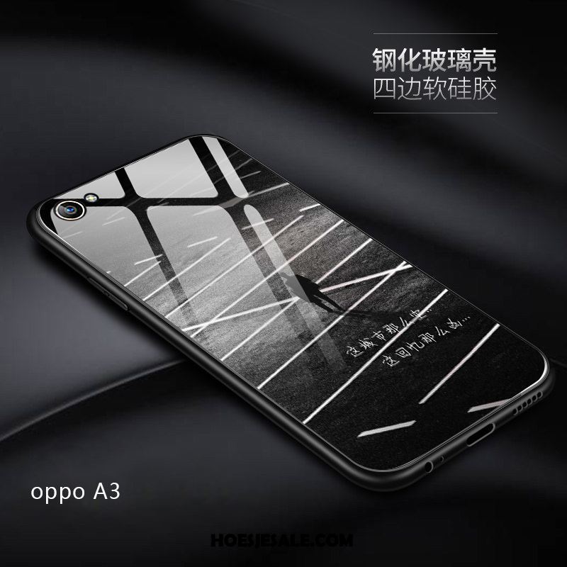 Oppo A3 Hoesje Mobiele Telefoon Anti-fall Schrobben Spotprent Gehard Glas Online