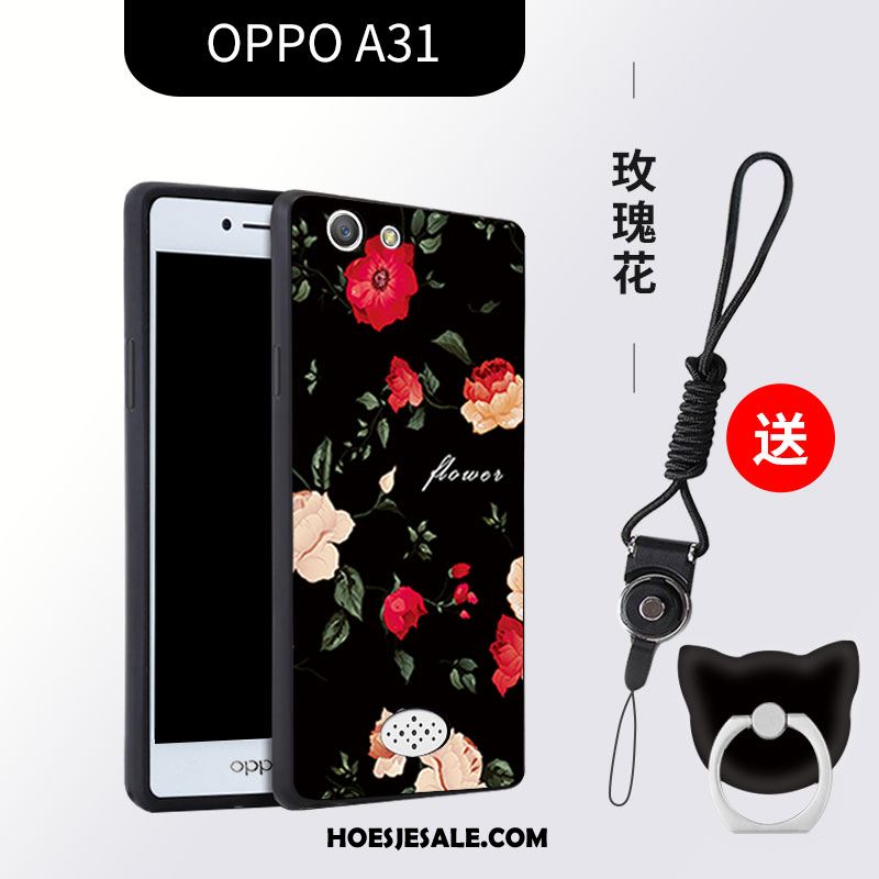 Oppo A31 Hoesje Siliconen Spotprent Zwart Mobiele Telefoon Mini Goedkoop