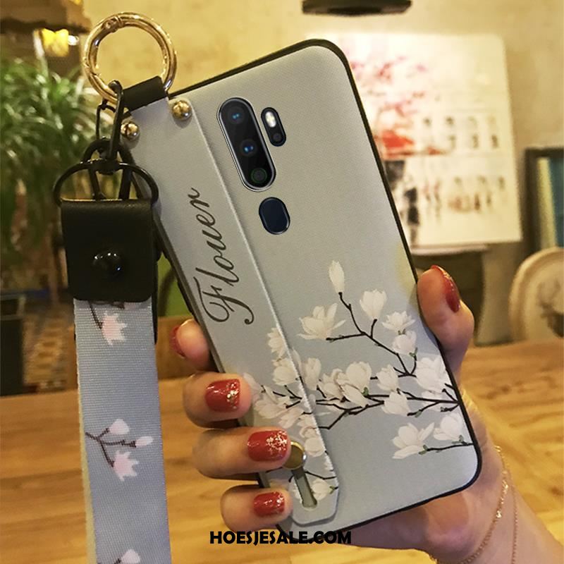 Oppo A5 2020 Hoesje Hanger Ondersteuning Mobiele Telefoon Bloemen Siliconen Kopen