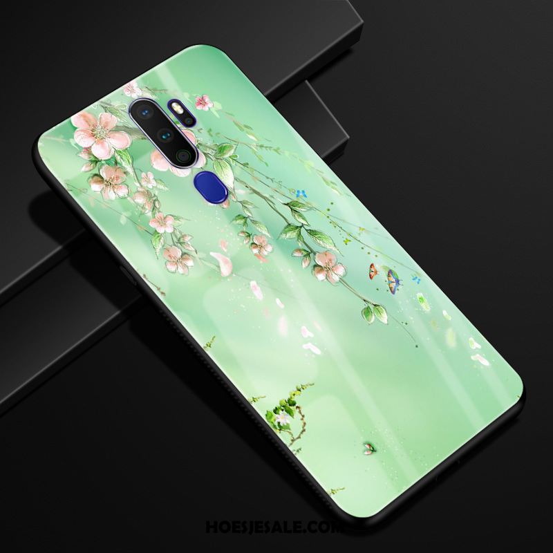 Oppo A5 2020 Hoesje Wind Hoes Bescherming Bloemen Pas Online