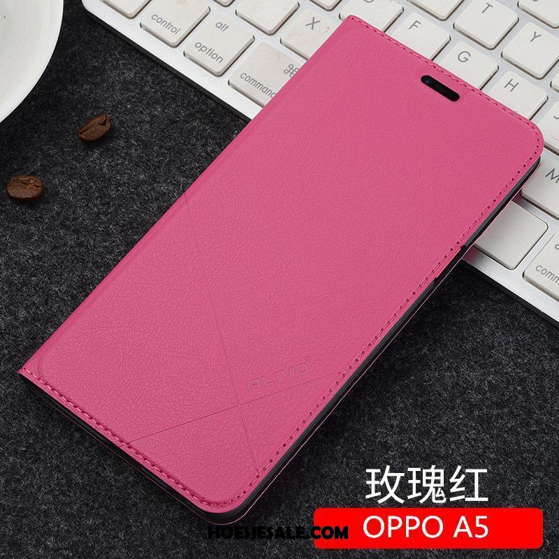 Oppo A5 Hoesje Anti-fall Bescherming Scheppend Folio Mobiele Telefoon Goedkoop