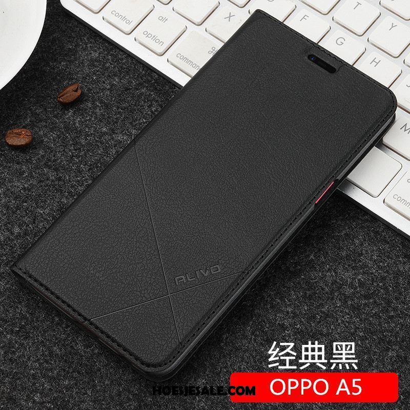 Oppo A5 Hoesje Anti-fall Bescherming Scheppend Folio Mobiele Telefoon Goedkoop