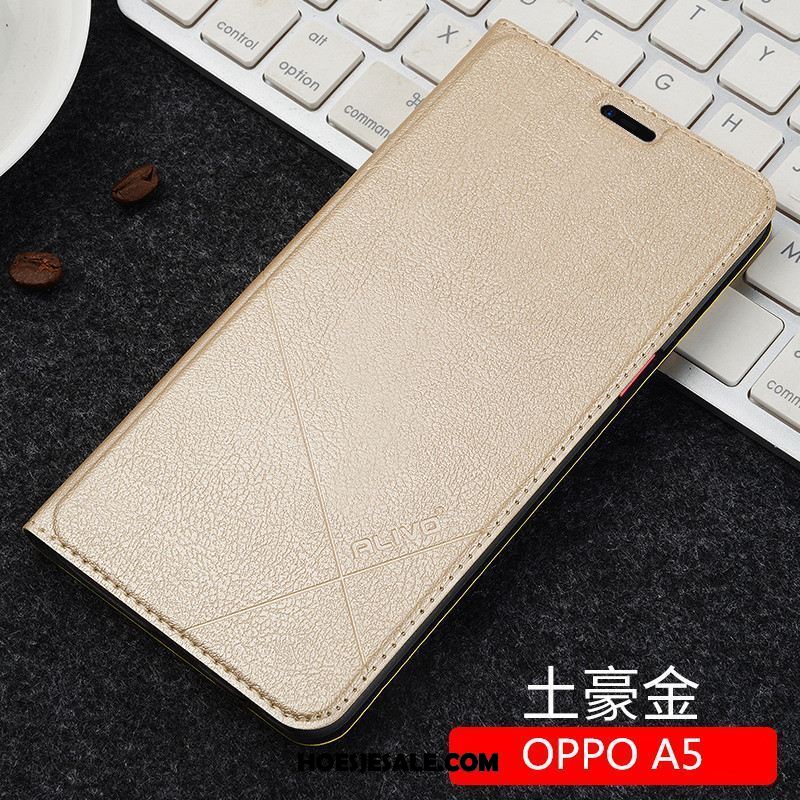 Oppo A5 Hoesje Anti-fall Bescherming Scheppend Folio Mobiele Telefoon Goedkoop