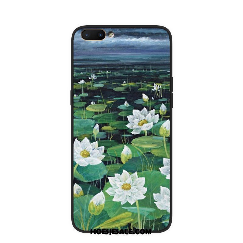 Oppo A5 Hoesje Olieverfschilderij Mobiele Telefoon Bloemen Chinese Stijl Plant Sale