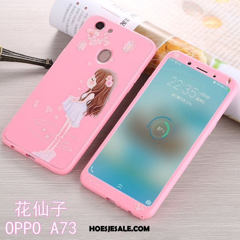 Oppo A73 Hoesje Anti-fall All Inclusive Siliconen Mobiele Telefoon Roze Kopen