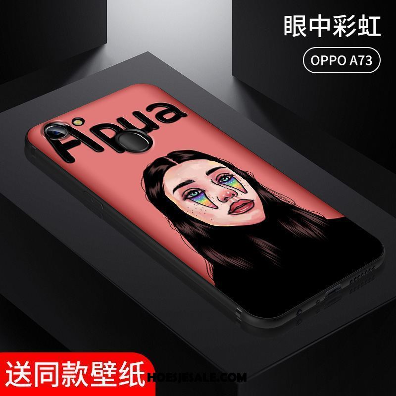 Oppo A73 Hoesje Anti-fall Grappig Handbeschilderde Persoonlijk Siliconen Korting