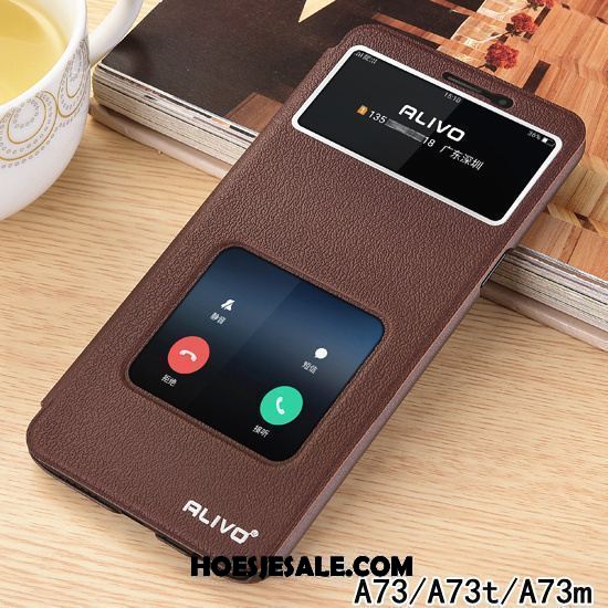 Oppo A73 Hoesje Anti-fall Leren Etui Bescherming Mobiele Telefoon Schrobben Sale