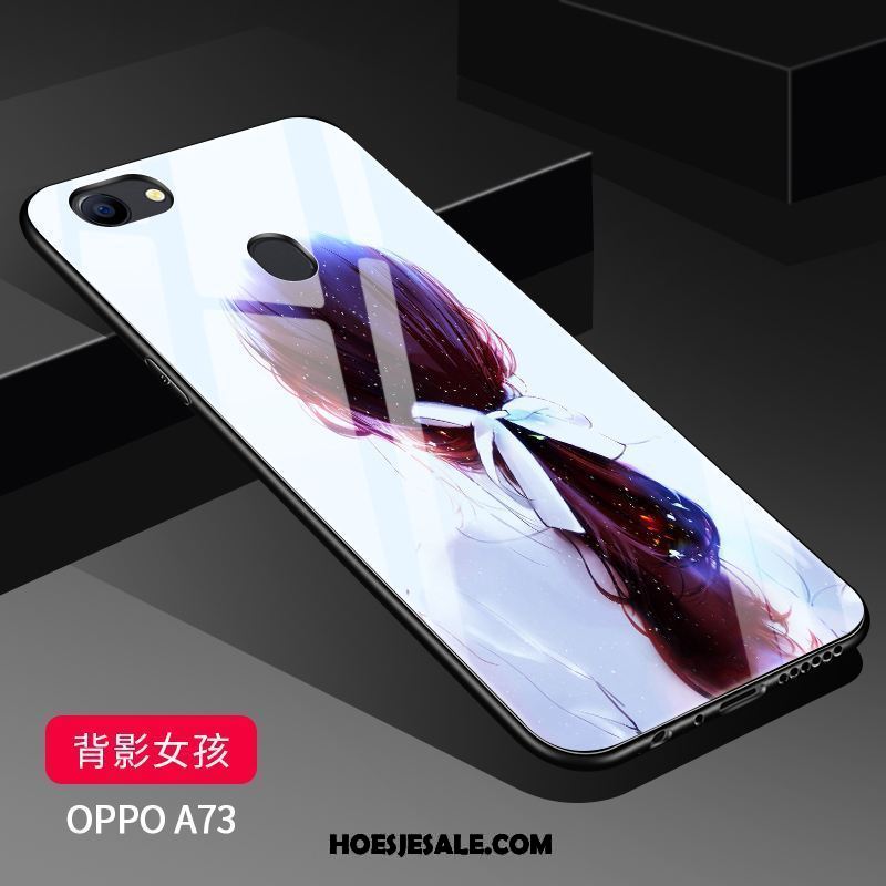 Oppo A73 Hoesje Doorzichtig Bescherming Blauw Scheppend Siliconen Winkel