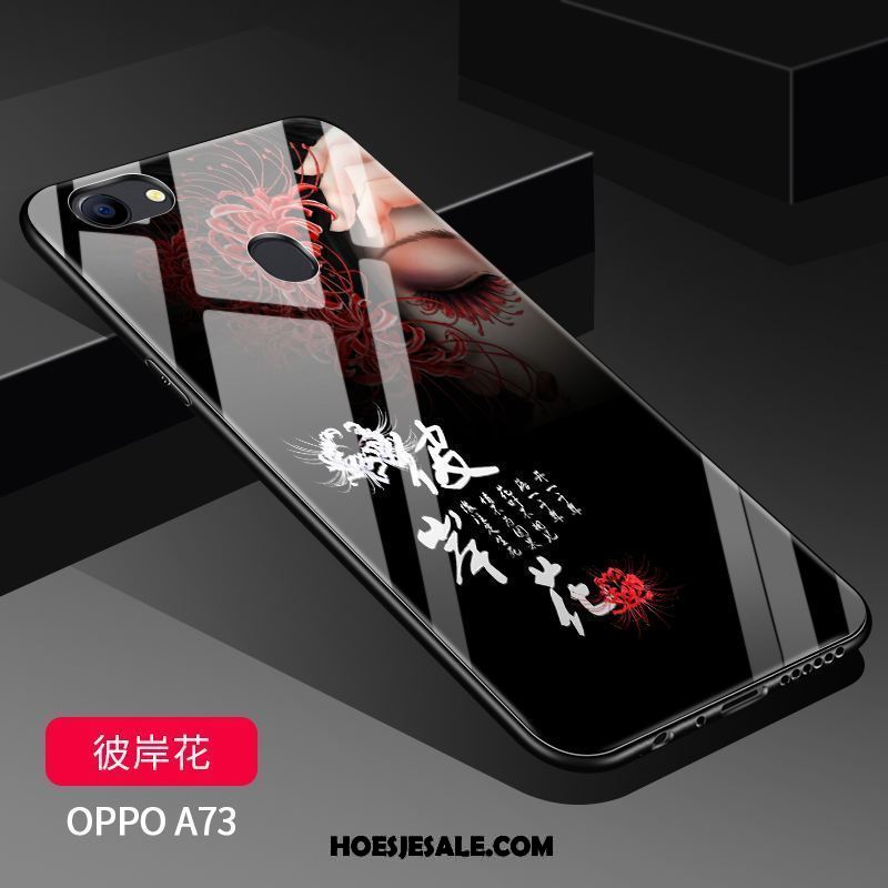 Oppo A73 Hoesje Doorzichtig Bescherming Blauw Scheppend Siliconen Winkel