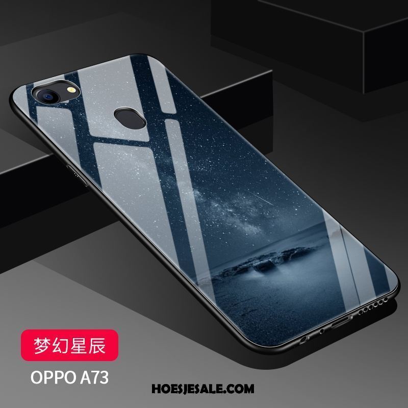 Oppo A73 Hoesje Doorzichtig Bescherming Blauw Scheppend Siliconen Winkel