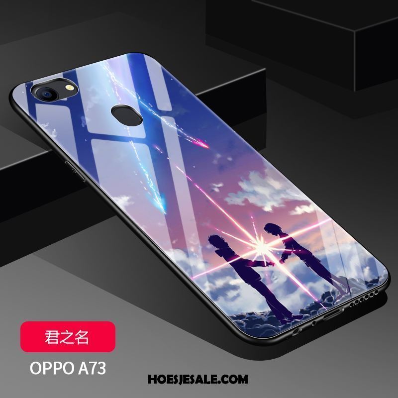 Oppo A73 Hoesje Doorzichtig Bescherming Blauw Scheppend Siliconen Winkel