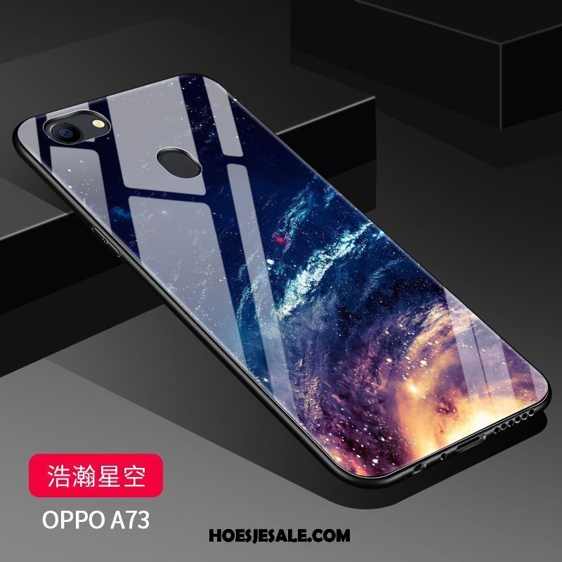 Oppo A73 Hoesje Doorzichtig Bescherming Blauw Scheppend Siliconen Winkel