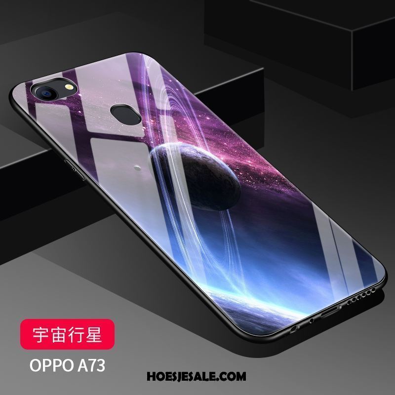 Oppo A73 Hoesje Doorzichtig Bescherming Blauw Scheppend Siliconen Winkel