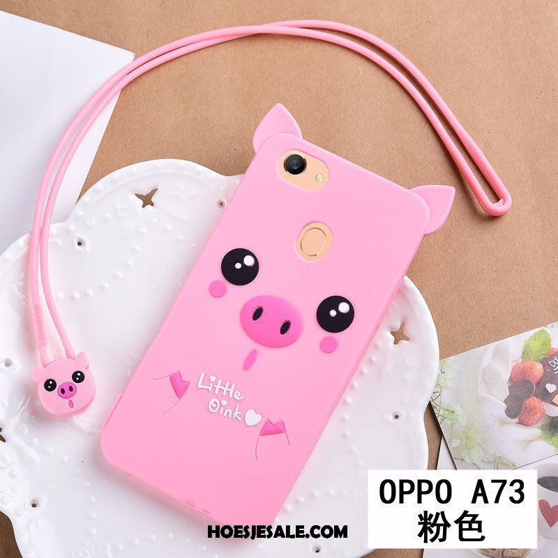 Oppo A73 Hoesje Hoes Spotprent Mooie Bescherming Purper Sale