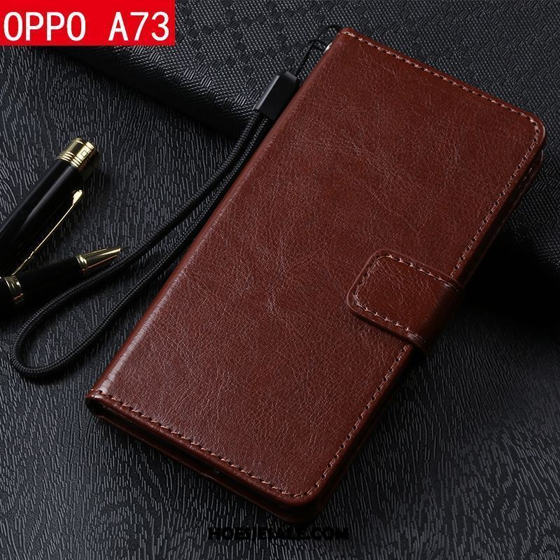 Oppo A73 Hoesje Leren Etui Folio Bescherming Anti-fall Mobiele Telefoon Korting