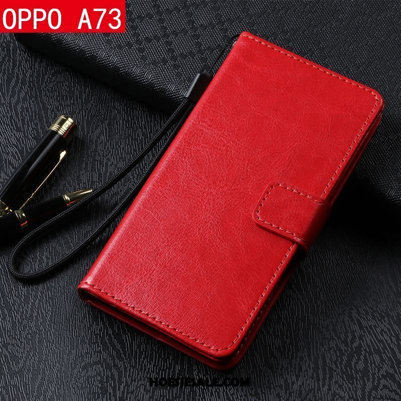 Oppo A73 Hoesje Leren Etui Folio Bescherming Anti-fall Mobiele Telefoon Korting