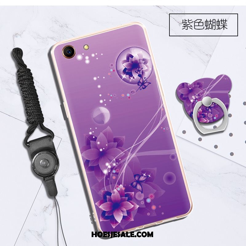 Oppo A83 Hoesje Anti-fall Mode Hanger Zacht Donkerblauw Goedkoop