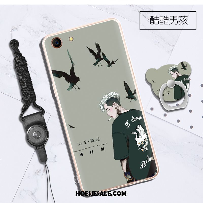 Oppo A83 Hoesje Anti-fall Mode Hanger Zacht Donkerblauw Goedkoop