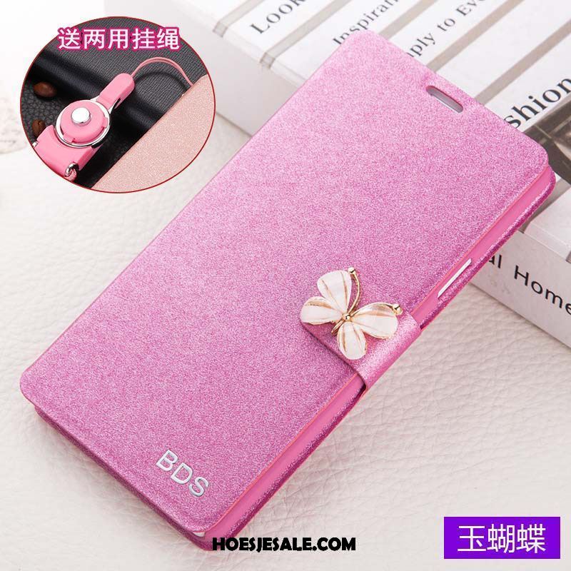 Oppo A83 Hoesje Bescherming Mobiele Telefoon Leren Etui Folio Roze Korting